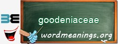 WordMeaning blackboard for goodeniaceae